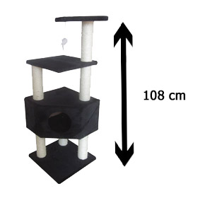 Huisdiervoordeelshop_Krabpaal_Baranello_zwart - Huisdiervoordeelshop, de goedkope dierenwinkel. krabpaal-hoog-goedkope-meerder-ligplekken