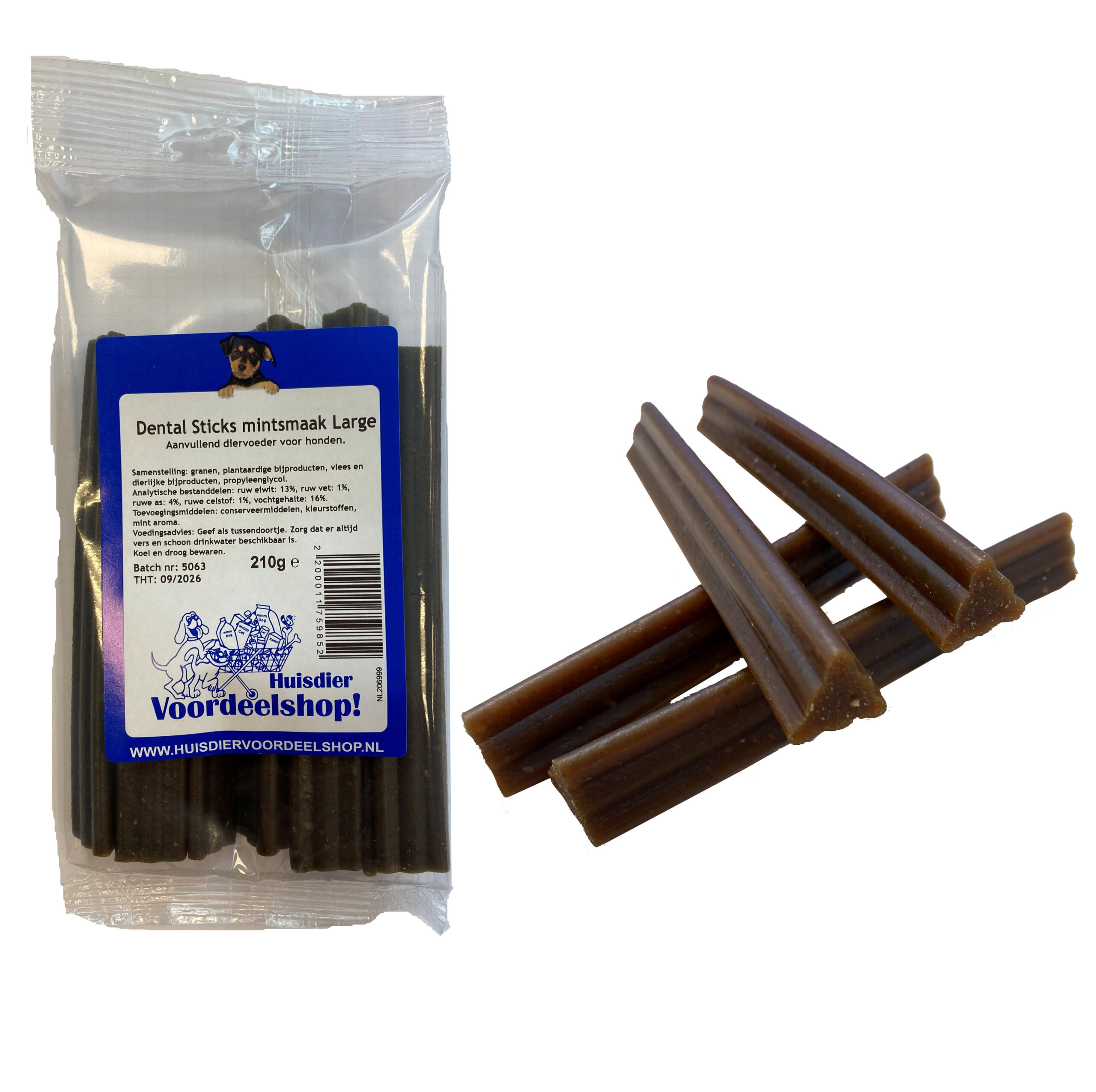 Huisdiervoordeelshop_hondensnacks_Dental_sticks_large_mint_incl_losse_sticks - Huisdiervoordeelshop, de goedkope dierenwinkel. goedkope-aanbieding-actie-