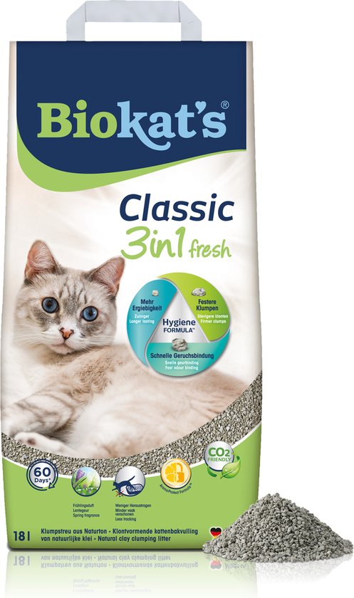 biokat-3in1-fresh - Huisdiervoordeelshop, de goedkope dierenwinkel. Biokat 3in1 Fresh kattenbakvulling.
