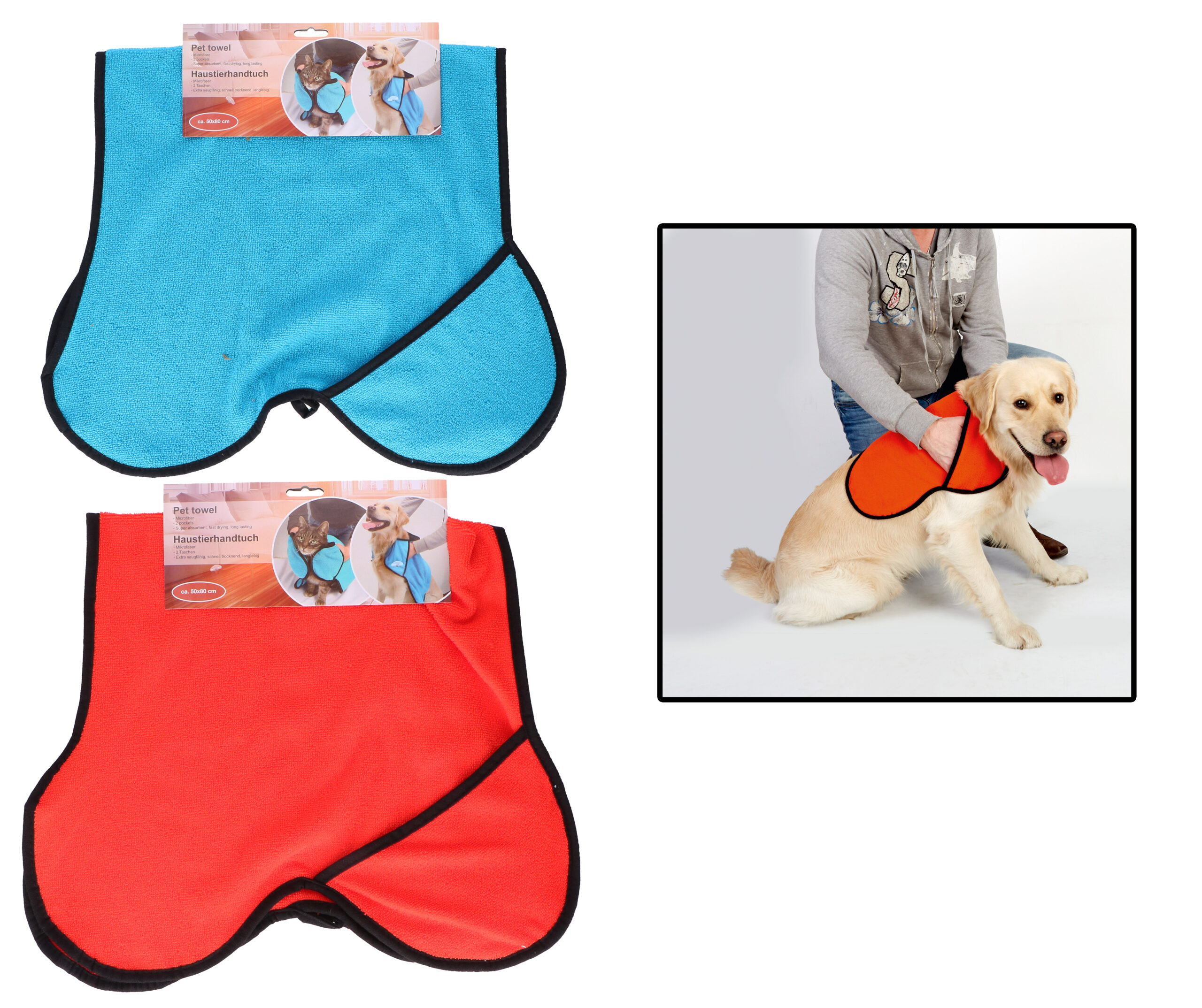 dierenhanddoek - Huisdiervoordeelshop, de goedkope dierenwinkel. goedkoop-dierenhanddoek-verzorging-rood-blauw